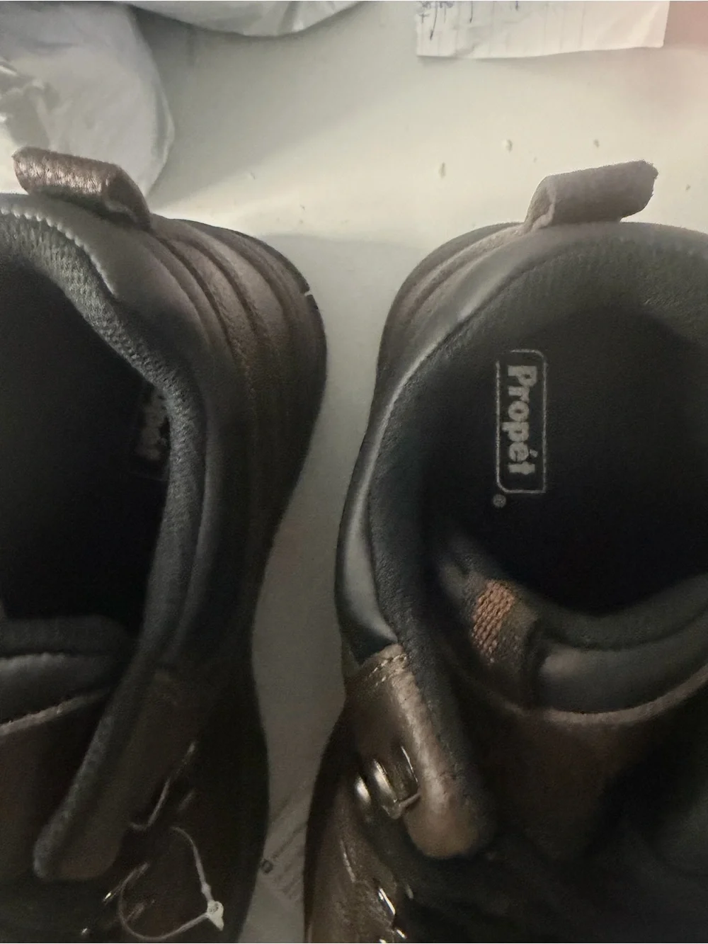 Propet Men's Dark Brown Leather Hiking Boots size 11 1/2 men’s extra wide ortho